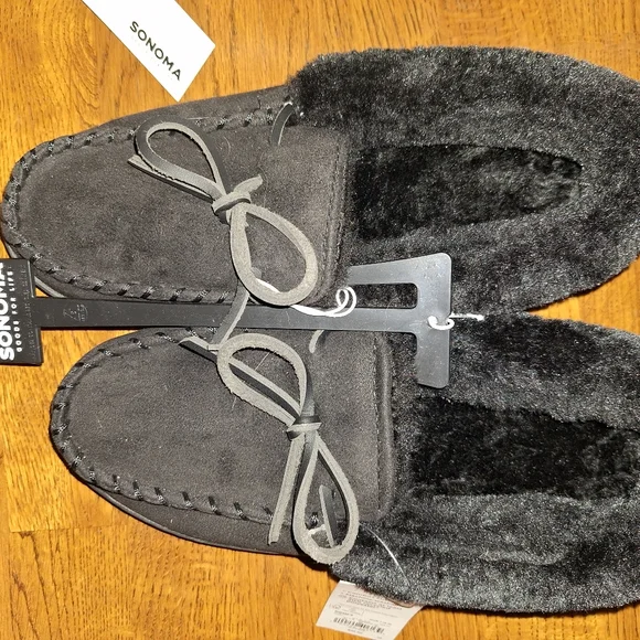 Set of 3 NWT Slippers (2 Sonoma, 1 Secret Treasurer) Black Grey Cream - Picture 3 of 5